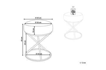 Pall Presho Hvitt/gull - Hvitt/gull - Møbler - Stoler - Krakk - Fotskammel