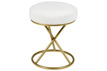 Pall Presho Hvitt/gull - Hvitt/gull - Møbler - Stoler - Krakk - Fotskammel