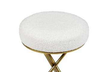 Pall Presho Hvitt/gull - Hvitt/gull - Møbler - Stoler - Krakk - Fotskammel