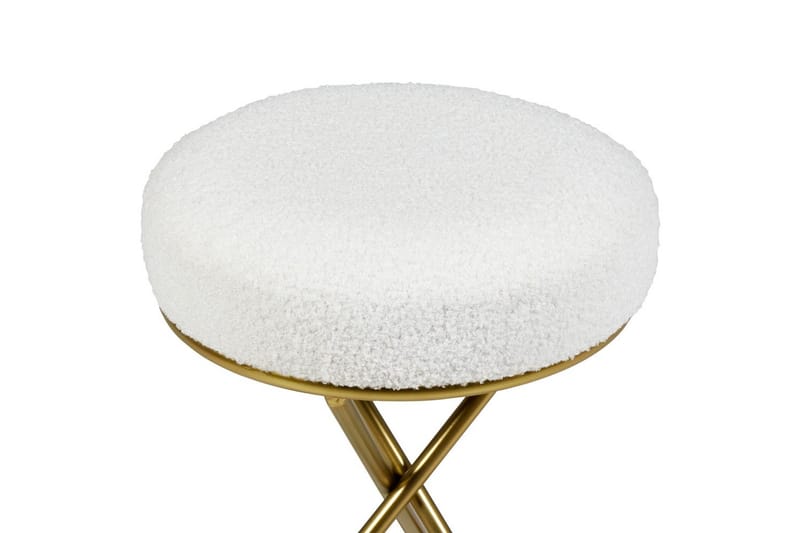 Pall Presho Hvitt/gull - Hvitt/gull - Møbler - Stoler - Krakk - Fotskammel