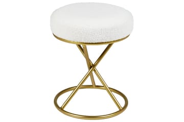 Pall Presho Hvitt/gull - Hvitt/gull - Møbler - Stoler - Krakk - Fotskammel