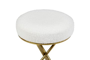 Pall Presho Hvitt/gull - Hvitt/gull - Møbler - Stoler - Krakk - Fotskammel