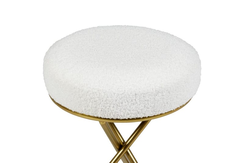 Pall Presho Hvitt/gull - Hvitt/gull - Møbler - Stoler - Krakk - Fotskammel