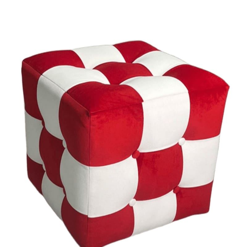 Peticire Sittepuff 42 cm, Rød og hvit