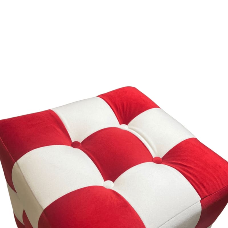 Peticire Sittepuff 42 cm - Rød og hvit - Møbler - Stoler - Krakk - Puff