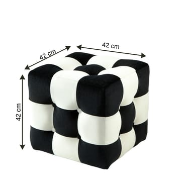 Peticire Sittepuff 42 cm - Svart og hvit - Møbler - Stoler - Krakk - Puff
