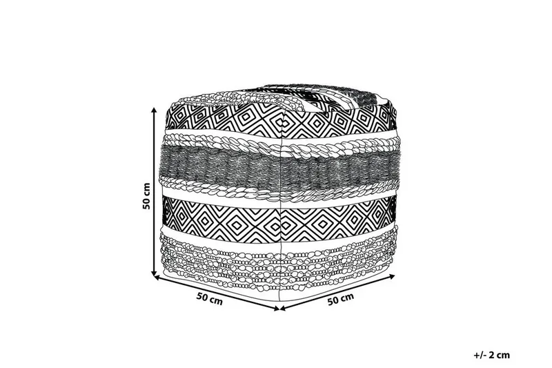 Abuzaid Sittepuff 50x50 cm - Hvit - Møbler - Stoler - Krakk - Puff