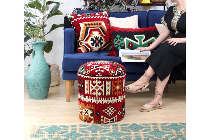 Amsterdam Sittepuff 40 cm - Flerfarget - Møbler - Stoler - Krakk - Puff
