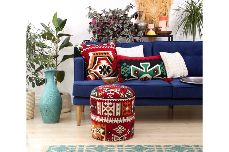 Amsterdam Sittepuff 40 cm - Flerfarget - Møbler - Stoler - Krakk - Puff