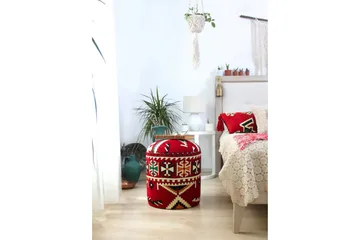 Amsterdam Sittepuff 40 cm - Rød/Svart - Møbler - Stoler - Krakk - Puff