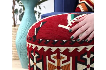 Amsterdam Sittepuff 40 cm - Rød/Svart - Møbler - Stoler - Krakk - Puff