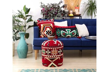 Amsterdam Sittepuff 40 cm - Rød/Svart - Møbler - Stoler - Krakk - Puff