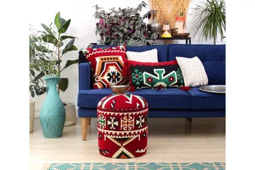 Amsterdam Sittepuff 40 cm - Rød/Svart - Møbler - Stoler - Krakk - Puff