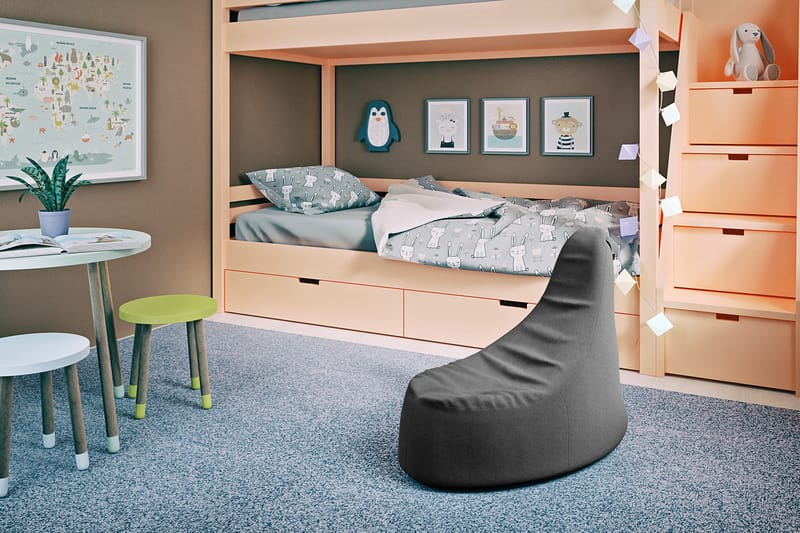 Ankala Sittepuff 90 cm, Mørkegrå