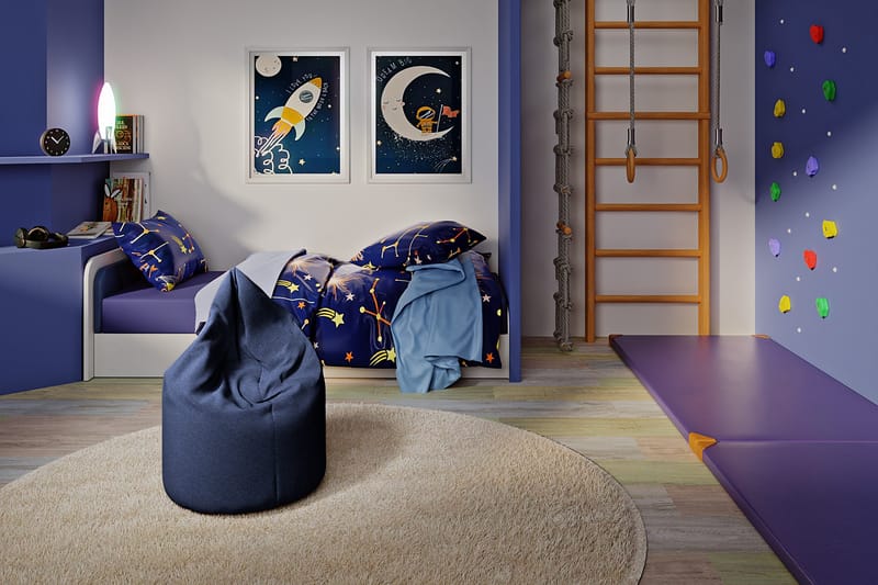 Asana Sittepuff 70 cm - Marineblå - Møbler - Stoler - Krakk - Puff