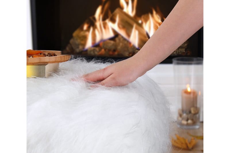 Baddeck Sittepuff 50 cm - Hvit - Møbler - Stoler - Krakk - Puff