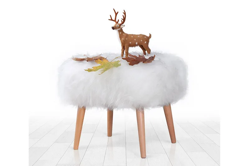 Baddeck Sittepuff 50 cm, Hvit