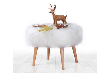 Baddeck Sittepuff 50 cm - Hvit - Møbler - Stoler - Krakk - Puff