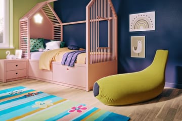 Bajinder Sittepuff 68 cm - Gul|Svart - Møbler - Stoler - Krakk - Puff