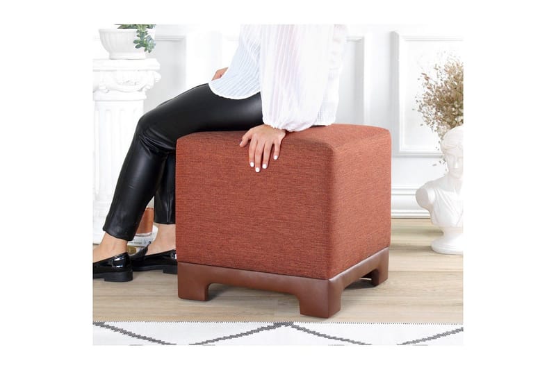 Puff Belarville Flis Rød - Flis Rød - Møbler - Stoler - Krakk - Puff