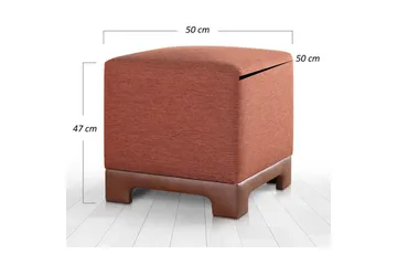 Puff Belarville Flis Rød - Flis Rød - Møbler - Stoler - Krakk - Puff