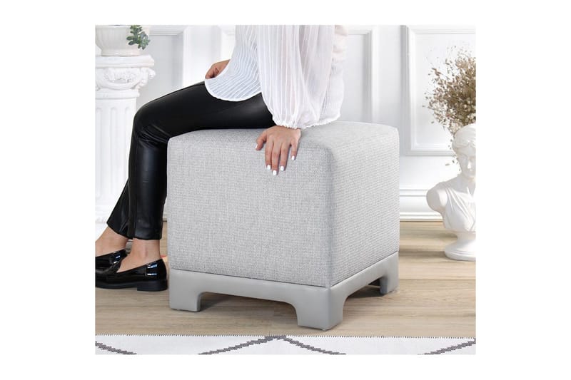 Puff Belarville Grå - Grå - Møbler - Stoler - Krakk - Puff