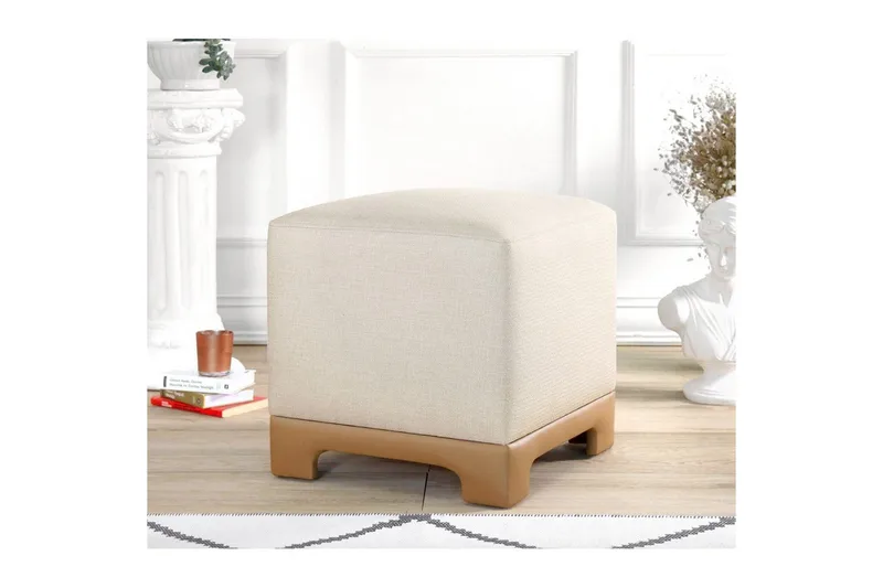 Puff Belarville Krem / Beige - Krem / Beige - Møbler - Stoler - Krakk - Puff