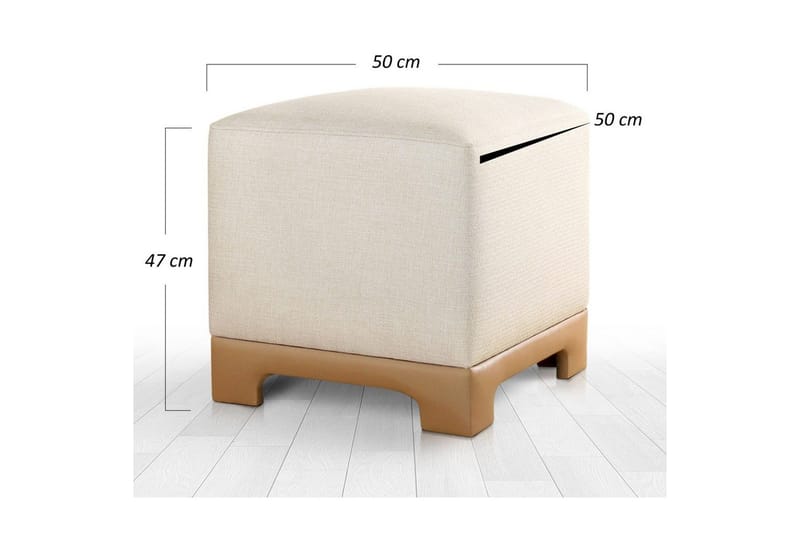 Puff Belarville Krem / Beige - Krem / Beige - Møbler - Stoler - Krakk - Puff