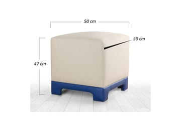 Puff Belarville Krem / Blå - Krem / Blå - Møbler - Stoler - Krakk - Puff