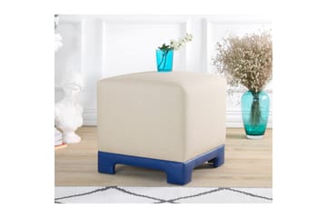 Puff Belarville Krem / Blå - Krem / Blå - Møbler - Stoler - Krakk - Puff