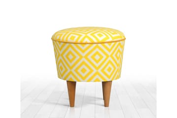 Bordentown Sittepuff 42 cm - Gul - Møbler - Stoler - Krakk - Puff