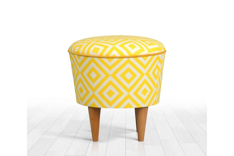 Bordentown Sittepuff 42 cm - Gul - Møbler - Stoler - Krakk - Puff