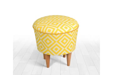 Bordentown Sittepuff 42 cm - Gul - Møbler - Stoler - Krakk - Puff