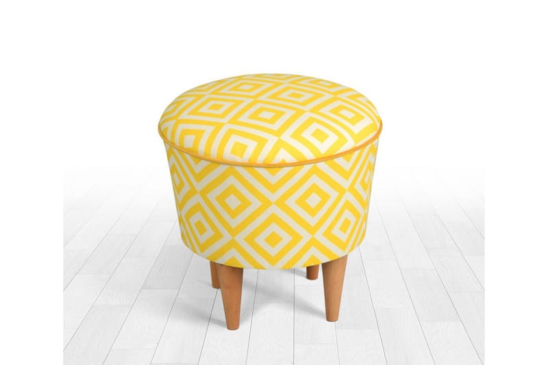 Bordentown Sittepuff 42 cm - Gul - Møbler - Stoler - Krakk - Puff