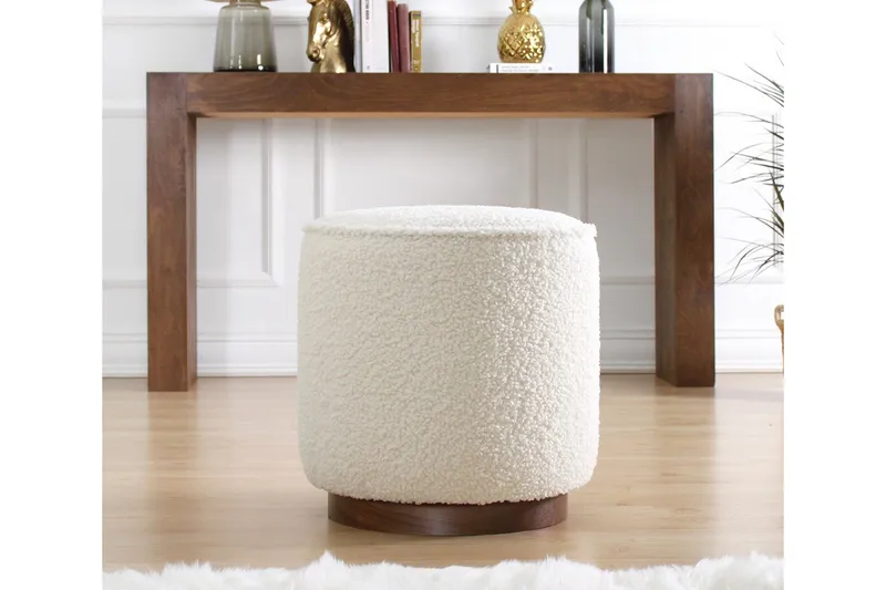 Braintree Sittepuff 42 cm - Hvit - Møbler - Stoler - Krakk - Puff