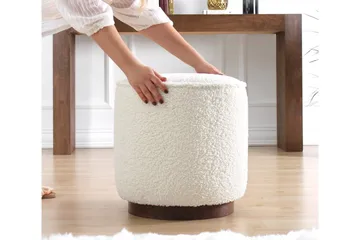 Braintree Sittepuff 42 cm - Hvit - Møbler - Stoler - Krakk - Puff