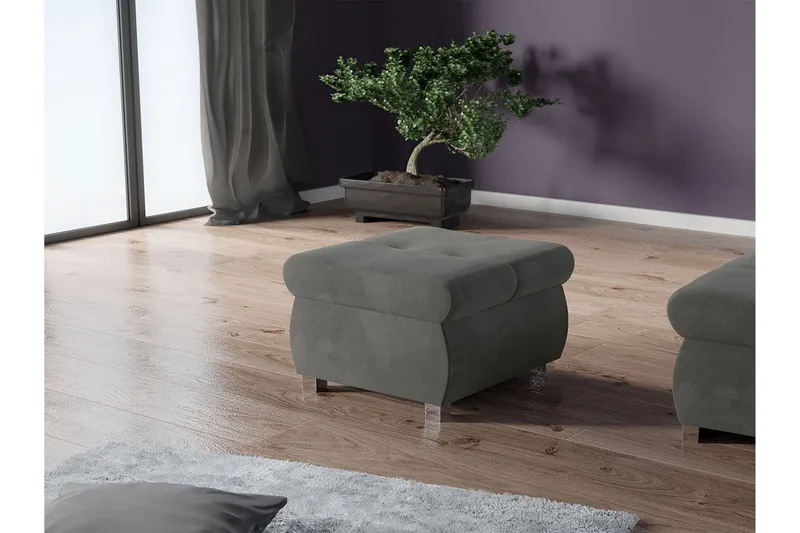 Cerys Sittepuff Grå - Møbler - Stoler - Krakk - Puff