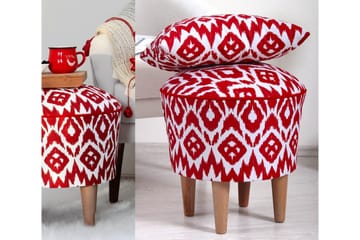 Charlottetown Sittepuff 42 cm - Rød - Møbler - Stoler - Krakk - Puff