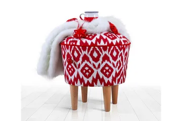 Charlottetown Sittepuff 42 cm - Rød - Møbler - Stoler - Krakk - Puff