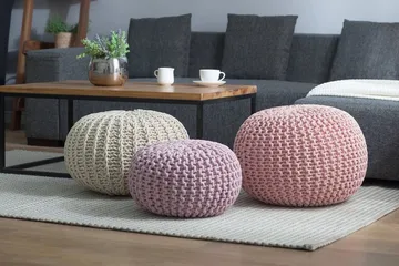 CONRAD II Puff 50 cm - Beige - Møbler - Stoler - Krakk - Puff