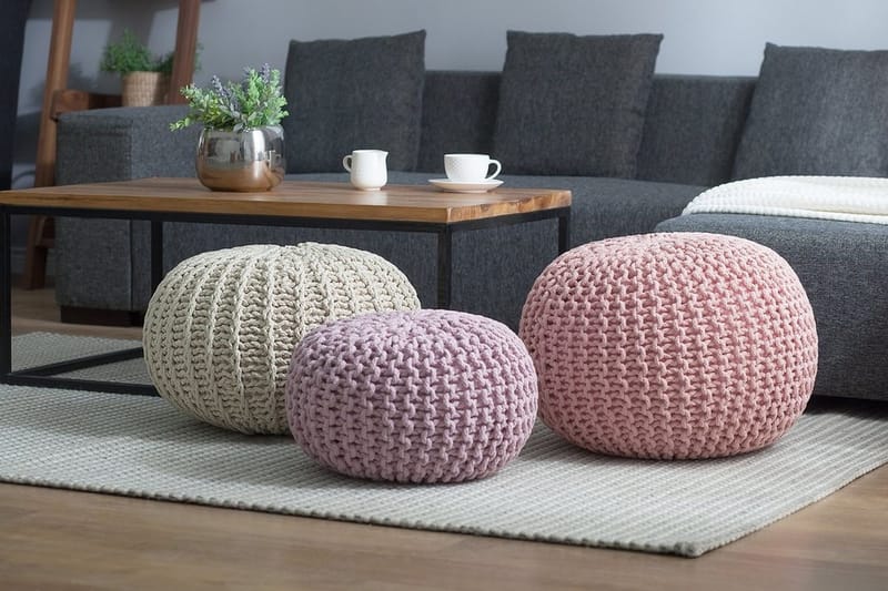 CONRAD II Puff 50 cm - Beige - Møbler - Stoler - Krakk - Puff