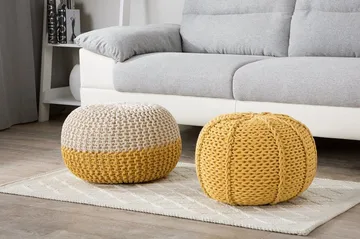 CONRAD Sittepute 50 cm - Gul - Møbler - Stoler - Krakk - Puff