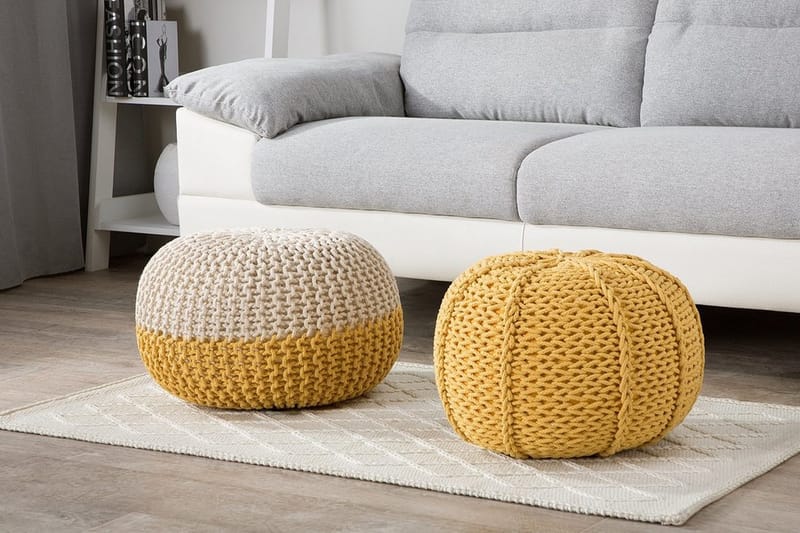CONRAD Sittepute 50 cm - Gul - Møbler - Stoler - Krakk - Puff