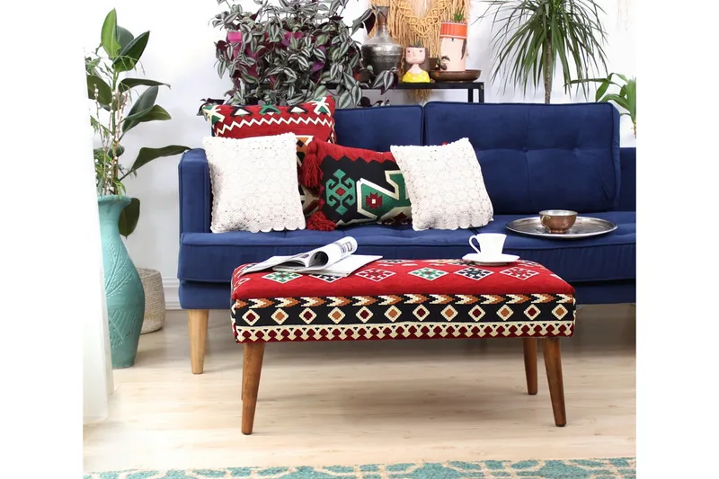 Crossett Sittepuff 91 cm - Rød - Møbler - Stoler - Krakk - Puff