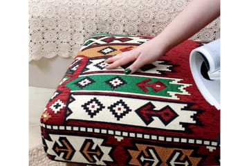 Crossett Sittepuff 91 cm - Rød/Grønn - Møbler - Stoler - Krakk - Puff