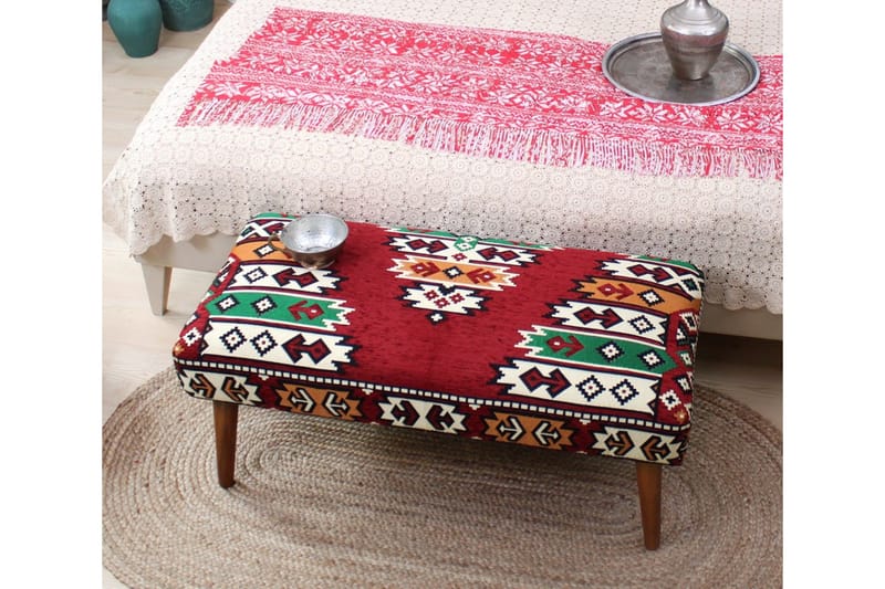 Crossett Sittepuff 91 cm - Rød/Grønn - Møbler - Stoler - Krakk - Puff