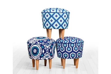 Debesis Sittepuff 42 cm - Blå - Møbler - Stoler - Krakk - Puff