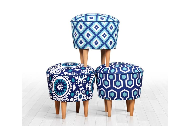 Debesis Sittepuff 42 cm - Blå - Møbler - Stoler - Krakk - Puff