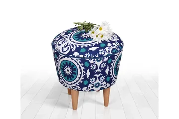 Debesis Sittepuff 42 cm - Blå/Hvit - Møbler - Stoler - Krakk - Puff