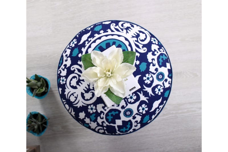 Debesis Sittepuff 42 cm - Blå/Hvit - Møbler - Stoler - Krakk - Puff